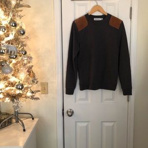 Topman Gray Sweatshirt w Shoulder & Elbow Patches
